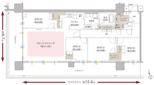 4LDK・105.78㎡ 間取り図（Gタイプ）