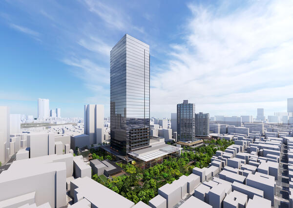 左から本事業、竣工済みの民活事業、都営住宅建替事業